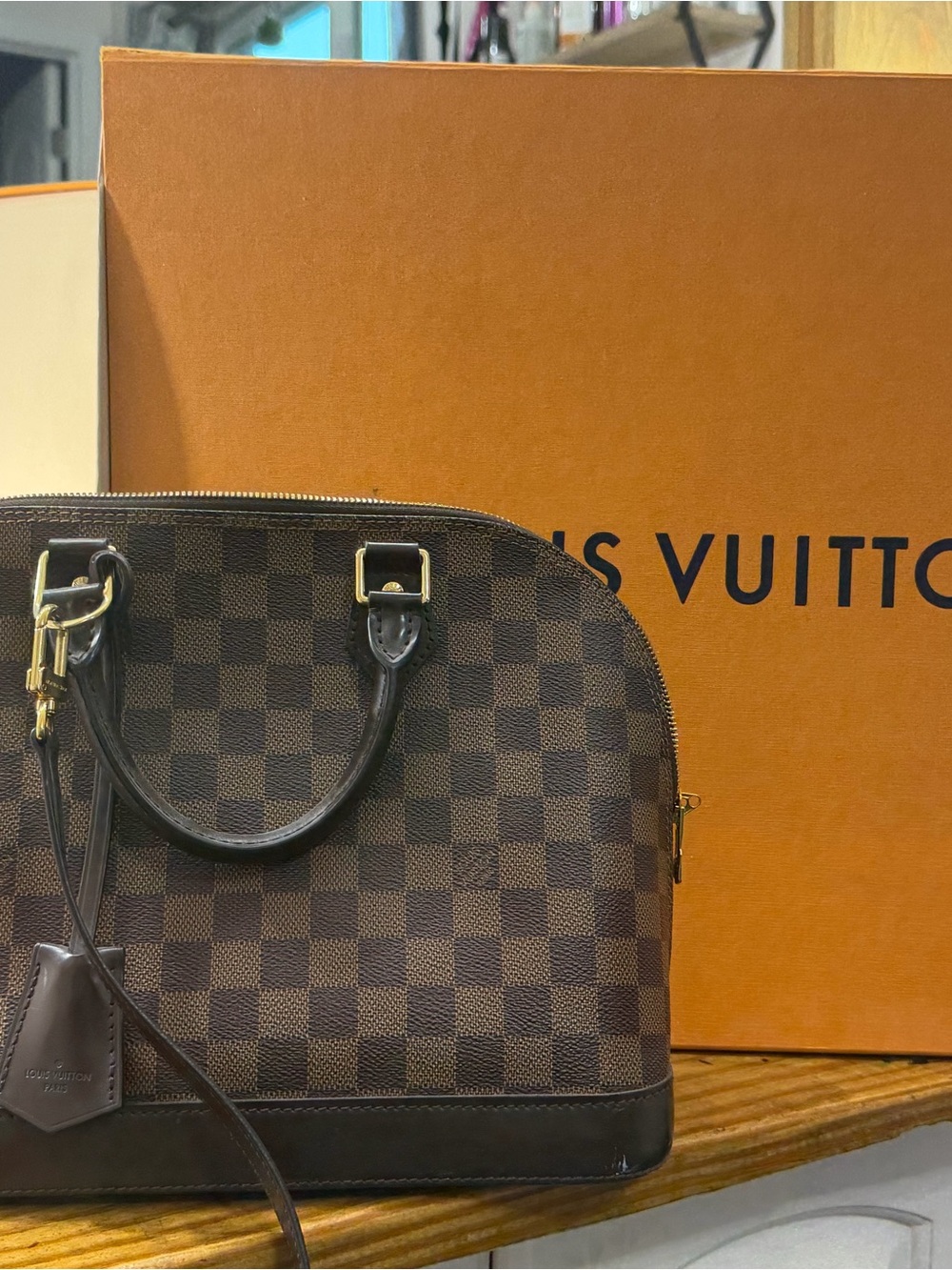 Louis Vuitton Damier Ebene Alma BB Handbag - Brown